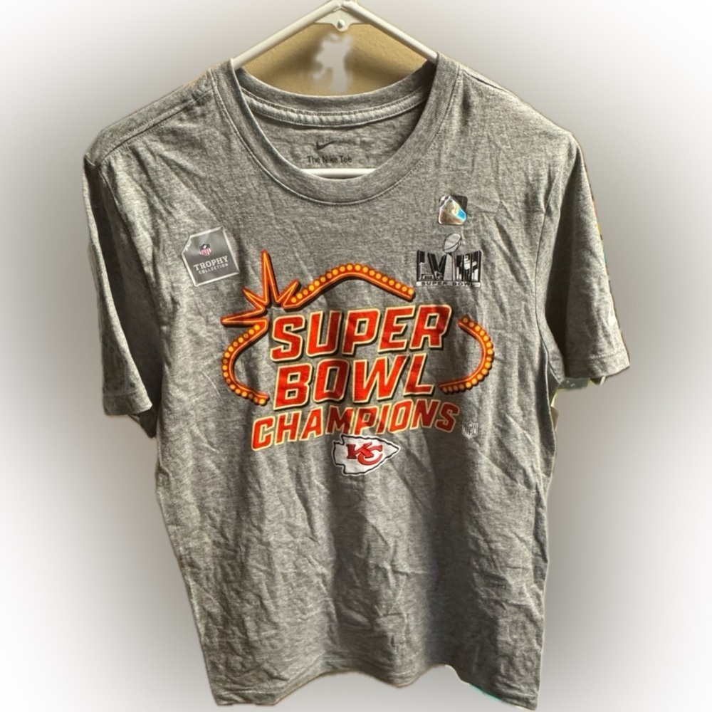 Nike Adult Super Bowl LVIII Champion Kansas T-Shirt Size Small